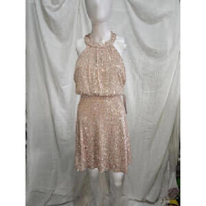 NWT Honey and Rosie full Sequins Halter top Flattering Fit dress Size Large